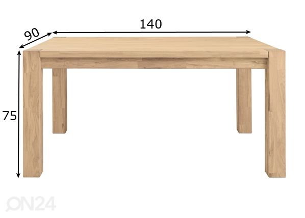 Обеденный стол Provence 01 140x90 cm, белое масло размеры