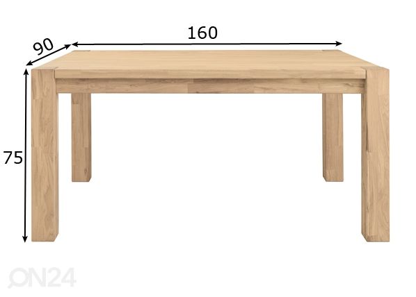 Обеденный стол Provence 01 160x90 cm, белое масло размеры
