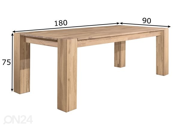 Обеденный стол Provence 03 180x90 cm, белое масло размеры