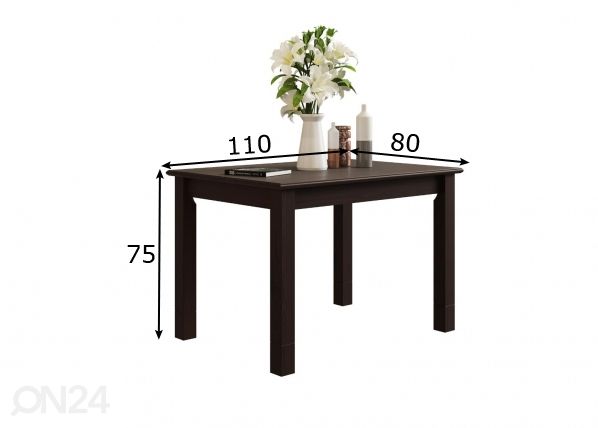 Обеденный стол Rauna 110x80 cm размеры