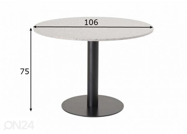 Обеденный стол Razzia Ø 106 см размеры
