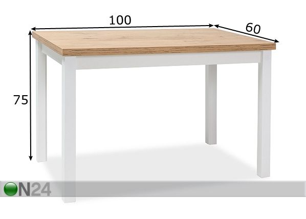 Обеденный стол Robert 100x60 cm размеры