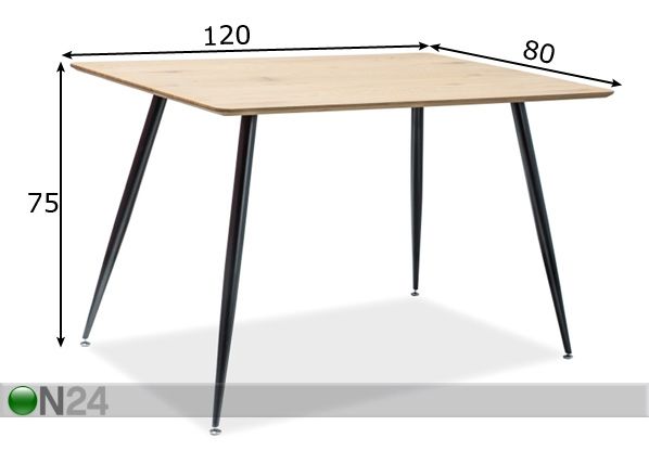 Обеденный стол Romulus 120x80 cm размеры