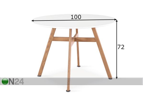 Обеденный стол Shawn Ø 100 cm размеры