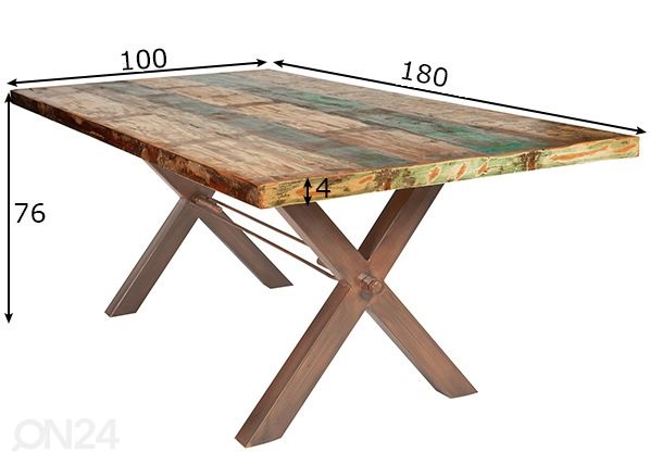 Обеденный стол Tisch 100x180 cm размеры