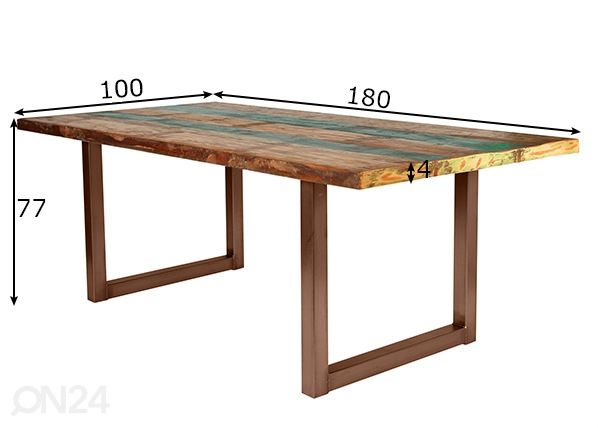 Обеденный стол Tisch 100x180 cm размеры