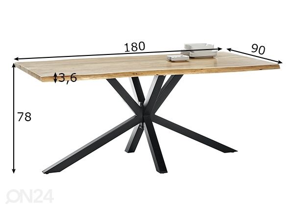 Обеденный стол Tisches 90x180 cm размеры