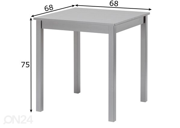 Обеденный стол Vesa 68x68 cm размеры