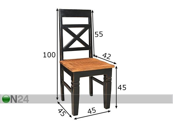 Обеденный стулья Corsica, 2 шт размеры