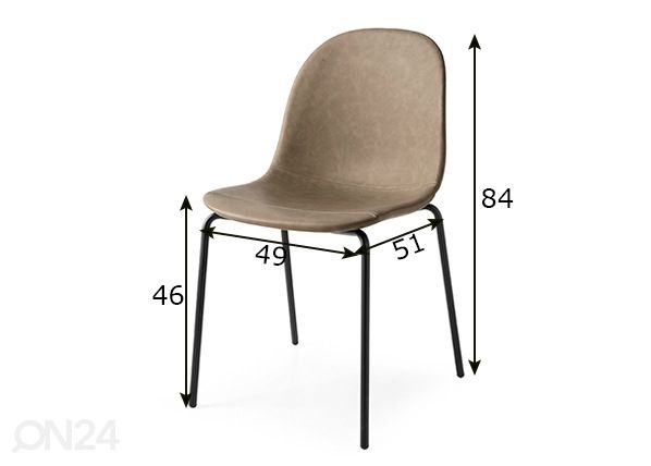 Обеденный стул Academy, 2 шт размеры