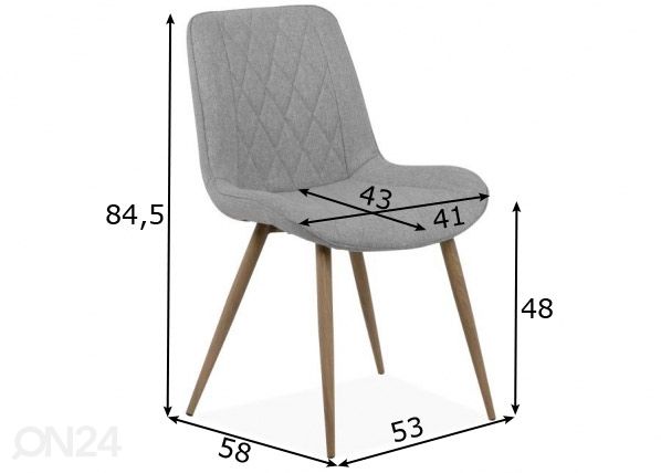 Обеденный стул Bella размеры