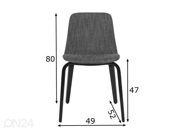 Обеденный стул Hips размеры