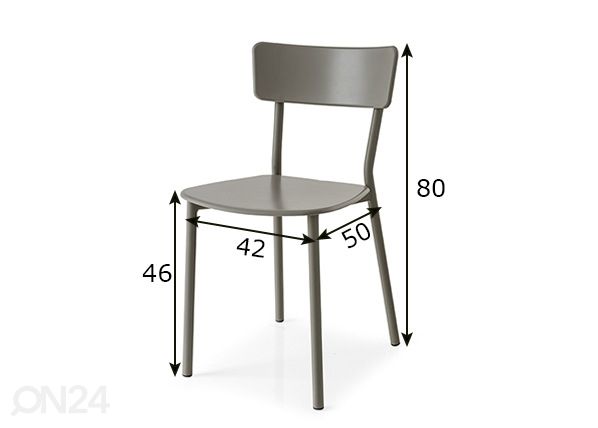 Обеденный стул Jelly Metal, 2 шт размеры