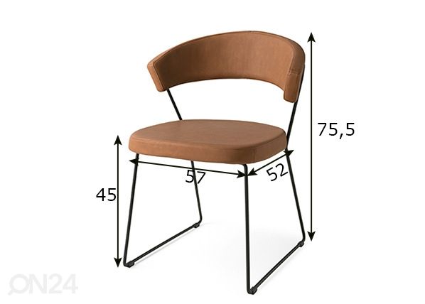 Обеденный стул New York, 2 шт размеры