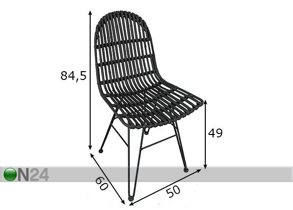 Обеденный стул Rattan размеры