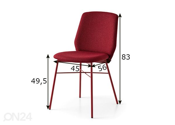 Обеденный стул Sibilla Soft, 2 шт размеры
