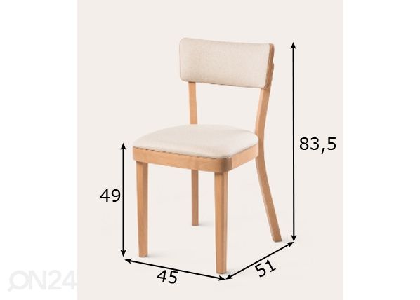 Обеденный стул Solid размеры