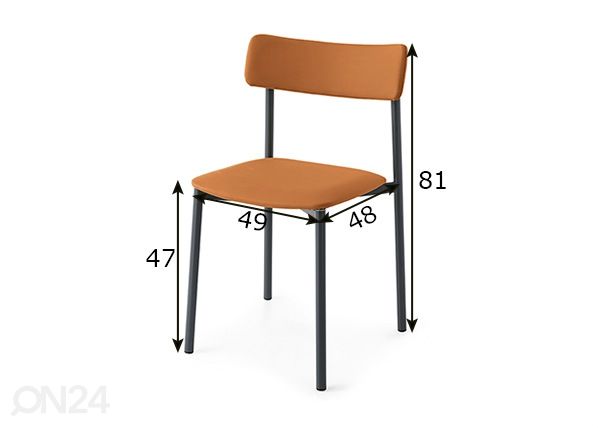 Обеденный стул Up, 2 шт размеры