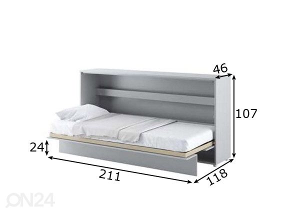 Откидная кровать-шкаф BED CONCEPT 90x200 cm размеры