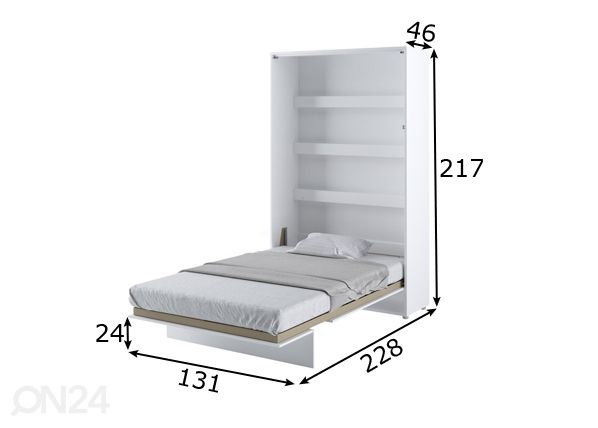 Откидная кровать-шкаф Lenart BED CONCEPT 120x200 cm размеры