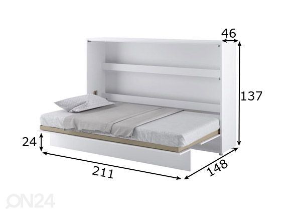 Откидная кровать-шкаф Lenart BED CONCEPT 120x200 cm размеры