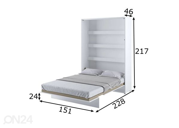 Откидная кровать-шкаф Lenart BED CONCEPT 140x200 cm размеры