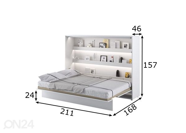 Откидная кровать-шкаф Lenart BED CONCEPT 140x200 cm размеры