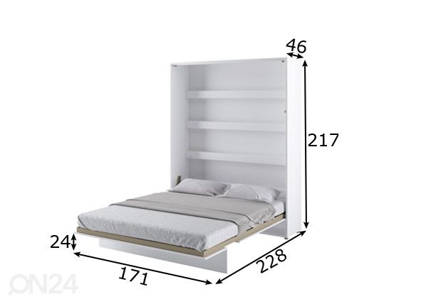 Откидная кровать-шкаф Lenart BED CONCEPT 160x200 cm размеры