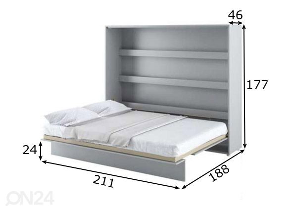 Откидная кровать-шкаф Lenart BED CONCEPT 160x200 cm размеры