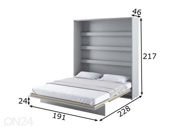 Откидная кровать-шкаф Lenart BED CONCEPT 180x200 cm размеры