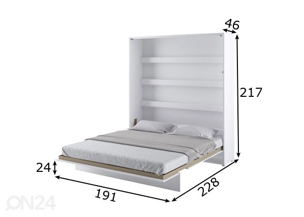 Откидная кровать-шкаф Lenart BED CONCEPT 180x200 cm размеры