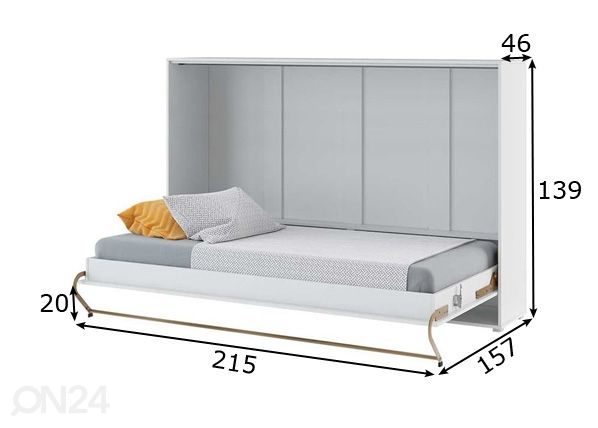 Откидная кровать-шкаф Lenart CONCEPT PRO 120x200 cm размеры