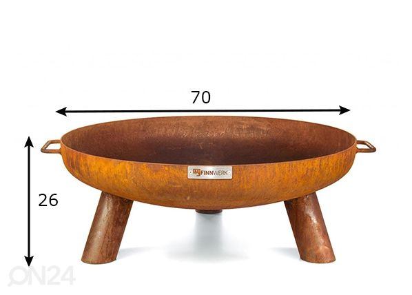Очаг для огня Finnwerk 70, rustic размеры
