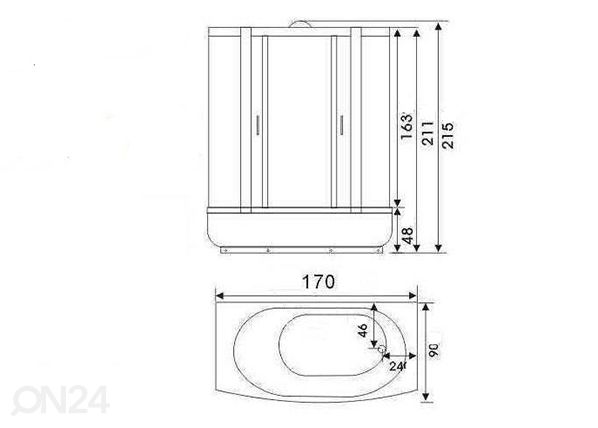 Паровая баня Constar 170x90 см размеры