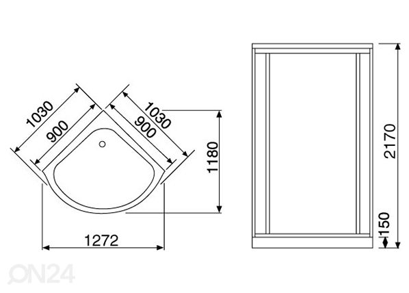 Паровая баня Duschy 103x103 см размеры