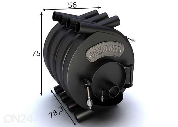 Печь-булерьян Vesuvi 01, 11 kw размеры