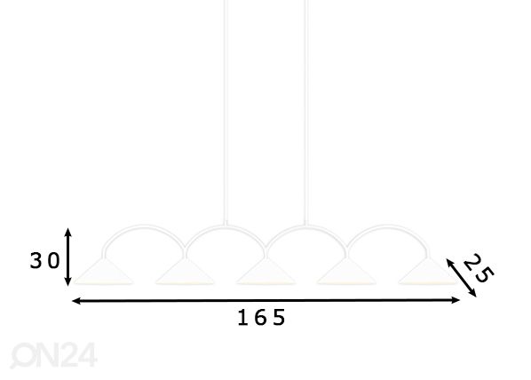 Подвесной светильник Curve 5, белый размеры