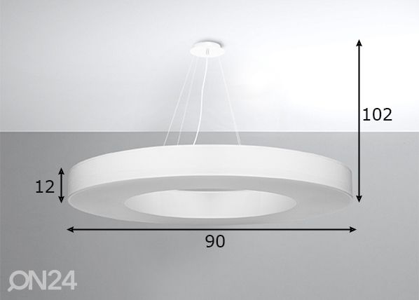 Подвесной светильник Saturno slim 90 cm, белый размеры