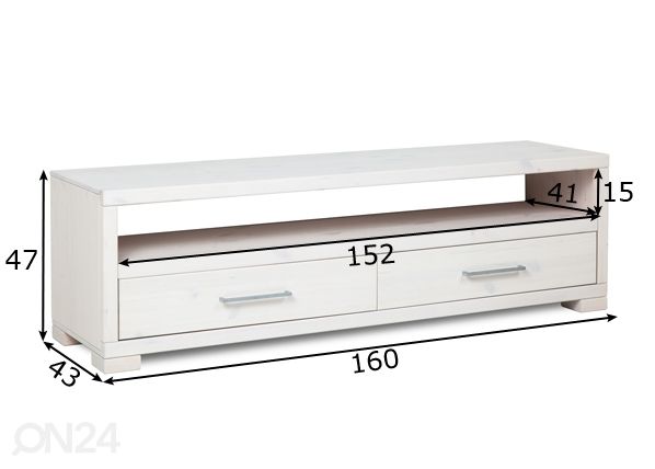 Подставка под ТВ из массива сосны 160 см размеры