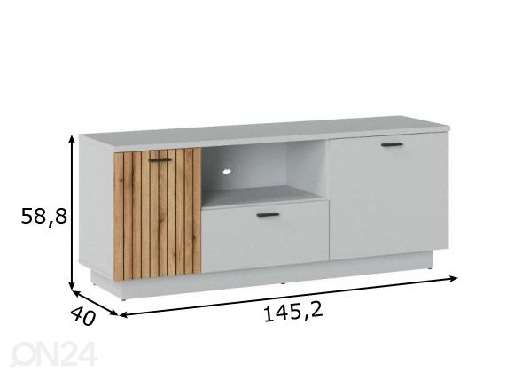 Подставка под ТВ Alverno 145 cm, светло-серый/дуб размеры
