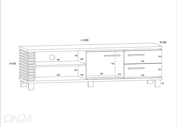 Подставка под ТВ Bandon 160 cm размеры