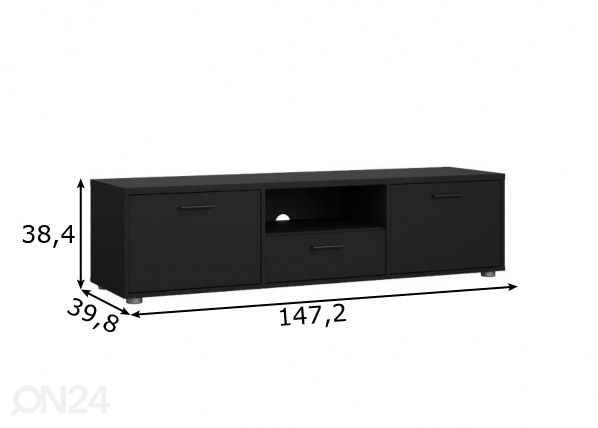 Подставка под ТВ Media 147 cm, чёрный размеры