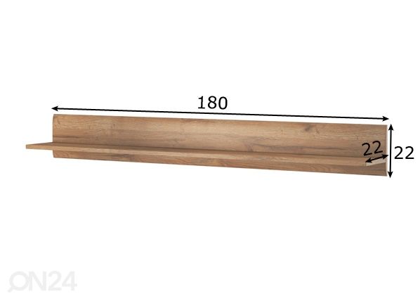 Полка настенная Tulsa 180 cm размеры