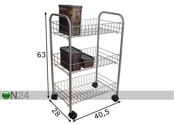 Полка на колесах размеры