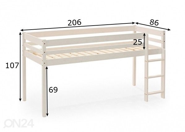 Полувысокая кровать 80x200 cm размеры