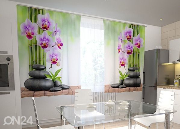 Полузатемняющая штора Orchids and stones in the kitchen 200x120 см