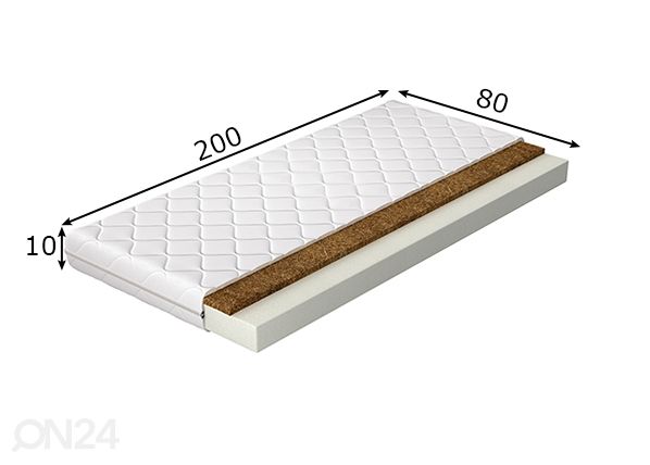 Поролоновый матрас 80x200 см размеры