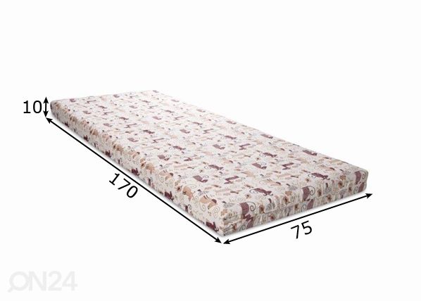 Поролоновый матрас Hypnos Hopp 75x170x10 cm размеры