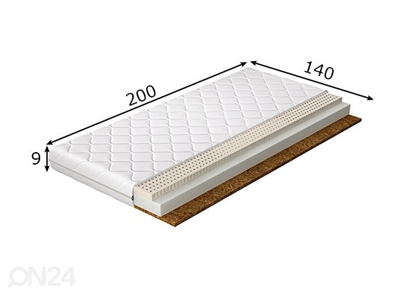 Поролоновый матрас Mokka 140x200 cm размеры