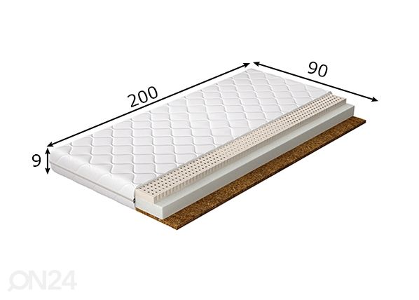 Поролоновый матрас Mokka 90x200 cm размеры